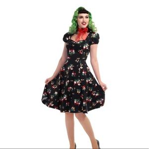 Vintage Style Collectif Midi Dress Garden Gnome Mushroom